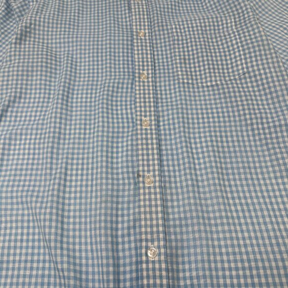 Vintage Christian Dior Gingham Plaid Short Sleeve Button Up Shirt L - Picture 3 of 3
